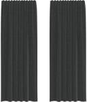 vidaXL 2 db fekete voile függönyök rúd zsebekkel 0.25 kg 4102170 4102170 (4102170)