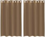 vidaXL 2 db világosbarna színű fátyolfüggönyök rojtokkal 4102126 (4102126)