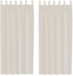 vidaXL 2 db krém színű fátyolfüggönyök fülecske tetejével 140x260 cm 0.25 kg 4102269 4102269 (4102269)