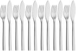 WMF Set tacamuri de peste WMF Nuova 12 bucati, set de peste pentru 6 persoane, furculita de peste, cutit de peste, otel inoxidabil cromargan lustruit, sigur pentru masina de spalat vase (1291506046) Tacam