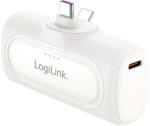 LogiLink Kompakt Power Bank 5000 MAh, 2x USB-C, Gyorstöltés Funkció, Fehér