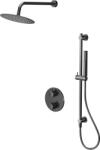 Cersanit Zen set de duș ascuns cu termostat cu duș de ploaie negru-grafit S952-046 (S952046)