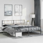 vidaXL fekete fém ágykeret fej- és lábtámlával 183 x 213 cm (VD355486)