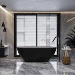 Coloana Cada freestanding 165x76 cm compozit Coloana Sapfire, negru mat (SM16576)
