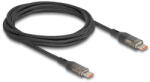 Delock USB 2.0 Adat- és gyorstöltő kábel Type-C apa - apa PD 3.0 100 W átlátszó tápjelzéssel 2 m