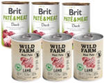  Wild Farm Wild Farm Pate Lamb 3x400g gluténmentes kutyatáp + BRIT PATE & MEAT DUCK 3x400g