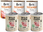  Wild Farm Wild Farm Pate Lamb 3x400g gluténmentes kutyatáp + BRIT PATE & MEAT TURKEY 3x400g