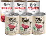  Wild Farm Wild Farm Pate Beef 3x400g gluténmentes kutyatáp + BRIT PATE & MEAT BEEF 3x400g