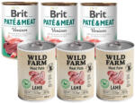  Wild Farm Wild Farm Pate Lamb 3x400g gluténmentes kutyatáp + BRIT PATE & MEAT VENISON 3x400g