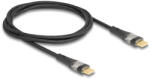 Delock Adat és gyors töltő kábel USB 2.0 USB Type-C apa-apa átlátszó PD 3.0 100 W 1 m