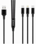 Obal: me Allconnect 3in1 USB-A-USB-C-Lightning-MicroUSB kábel, 12W, 1, 2m, fekete (OM18CLMBL)