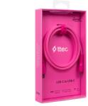 Ttec Data кабел ttec USB-C - USB-C 60W PD/QC Fast Charging/Data Cable - 120cm - Neon Pink