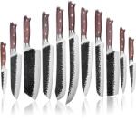 HARAHU TE-37530 damaszk konyhakés készlet - Barna KP37530