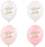 PartyDeco S. r. o Welcome Baby, pink mix, latex lufi, 30 cm, 5 db/cs