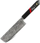  Damaskus konyhai kés Zankuro - Nakiri / Fekete / Piros