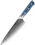 HARAHU Cuțit de bucătărie damasc TU-37509 - Chef / Albastru KP37509