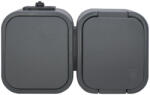 ABEX Dupla aljzat fedeles, felületre szerelhető, IP54 Schuko - szürke (NT-7B2) (AB-9001674)