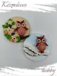 kezmuves-hobby. hu 2 évszak Uhu bagoly hűtőmágnes (piros) - Quilling Hűtőmágnes