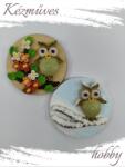 kezmuves-hobby. hu 2 évszak Uhu bagoly hűtőmágnes (zöld) - Quilling Hűtőmágnes