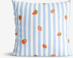 Goldea dekoratív párnahuzat - eprek kék csíkos alapon 45 x 45 cm