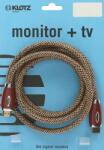 KLOTZ Cablu Klotz HDMI de înaltă clasă, Ethernet de mare viteză, acoperit cu împletitură de nailon - 3m (HDMI-HI030)