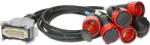 KLOTZ 6-pin multicore fanout KIMENET, Harting HAN 16E dome - 6 x Schuko socket - 1m (LT-O10015)