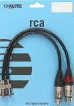 KLOTZ Cablu RCA Klotz high-end cu mufe drepte RCA și XLR - 1, 5m (ALPF015)