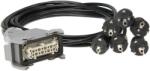 KLOTZ 6-pin power multicore fanout, Harting HAN 16E mum/plug - 6 x Schuko dome - 1m (LT-I10015)