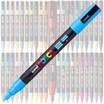 uni Marker UNI Posca PC-3M, varf rotund, 0.9-1.3mm Albastru deschis (M296)