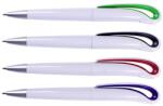 EVOffice Pix plastic cu mecanism twist, corp alb si accesorii color, mina tip parker, No. 2375 -rosu (EVO-2375RO)