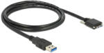 Delock Kábel USB 3.0 A típusú dugó USB 3.0 Micro-B típusú dugó csavarokkal ellátott 1 m
