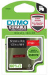 DYMO Feliratozógép szalag tartós Dymo D1 1978366 12mmx3m, EREDETI, fehér/piros (1978366)