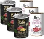 Brit Mono Protein Lamb 3x400g + Wild Farm Monoprotein Wild Boar 3x400g