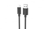 hoco. X88 adatkábel (USB - lightning, 2.4A, gyorstöltő, 100cm) fekete (PM032289) (PM032289)