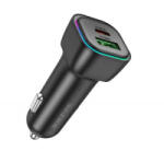 BOROFONE BZ28A Trophie Dupla (USB - Type-C) szivargyújtó töltővég PD30W + QC3.0 fekete (PM035170) (PM035170)