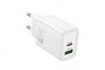 hoco. N63 Gentle Hálózati Gyorstöltő (USB - Type-C) (PD) 30W + QC3.0 fehér (PM037406)