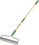 Truper 35125 DEERE R-15AM-X-JD 15 fogú kovácsolt íves gereblye, 150 cm-es prémium keményfa nyéllel, gumírozott markolattal