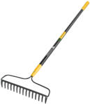 Truper 35126 DEERE R-15AM-FX-JD 15 fogú kovácsolt íves gereblye, 150 cm-es üvegszálas nyéllel, gumírozott markolattal