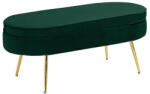  Luxus zsámoly/puff, smaragd Velvet szövet/króm arany, Art-deco, NOBLIN TABURET TYP 2 (KD-0000293845)