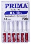 Prima Ace Endodontice Kerr K-Files, Nr. 25 Rosii, 25 mm, pentru Canal Radicular, Prima, 6 Bucati (VTR-0629-25-ROS)