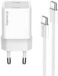 ColorWay AC töltő GaN Mini CW-CHS052PDC-WT 25W PD port PPS USB-C fehér kábel Type-C (CW-CHS052PDC-WT)