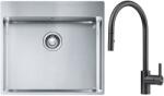 Franke Box BXX 210-54 TL zlewozmywak 57x51 cm stalowy z baterią kuchenną Eos czarna stal szlachetna (1270369295, 1150613671)