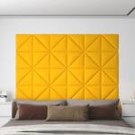 vidaXL 12 db sárga bársony fali panel 30 x 30 cm 0, 54 m2 (343953)