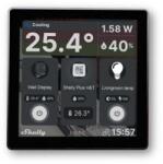 Shelly Wall Display Wi-Fi+Bluetooth villanykapcsoló + színes érintõképernyõs vezérlõpanel (fekete) (ALL-KAP-WDB) - smart-otthon
