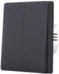 SmartWise B62 UNI Wi-Fi + eWeLink-Remote, univerzális bekötésű, 2 áramkörös, fizikai nyomógombos okos villanykapcsoló, fekete (SMW-BUN-B62-WIFIBT-B)