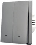 SmartWise B62 UNI Zigbee 3.0 + RF, univerzális bekötésű, 2 áramkörös, fizikai nyomógombos okos villanykapcsoló, szürke (SMW-BUN-B62-ZBRF-GY)