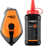 NEO TOOLS Kicsapózsinór+festék, műanyag házas, 30m, 1: 3-as gyorsítóáttétel a zsinór visszatekeréshez, piros porfestékkel (49-951)