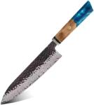 HARAHU Cuțit de bucătărie damasc AI-37540 - Chef / Albastru KP37540