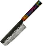 HARAHU Cuțit de bucătărie damasc SE-37545 - Nakiri / Multicolor KP37545