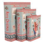 Clayre & Eef Merry Christmas fadobozszett 3 részes, 27X22x7/22x17x6/17x12x4cm (66260)